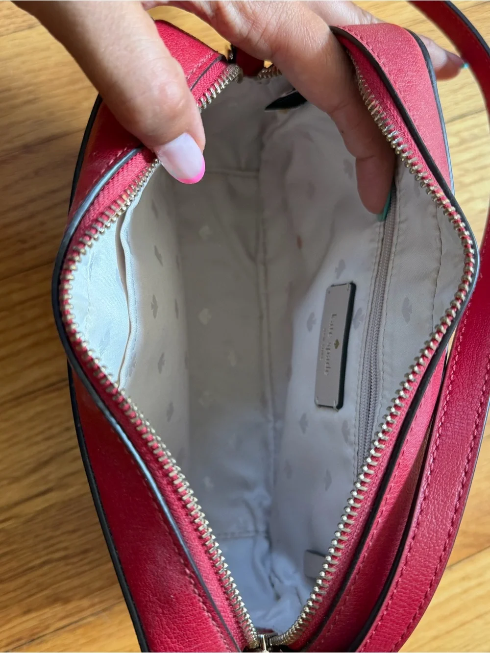 kate spade Red Leather Crossbody Camera Bag